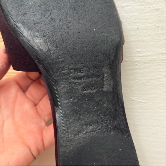 🥀 The Row Oxblood Satin "Ellen" Slide Sandals Sz EU 37.5 / US 7 🥀 - Picture 10 of 12